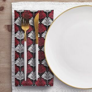 NWT Porter Anna- Red & Black Cotton Napkin 4-set, Deco